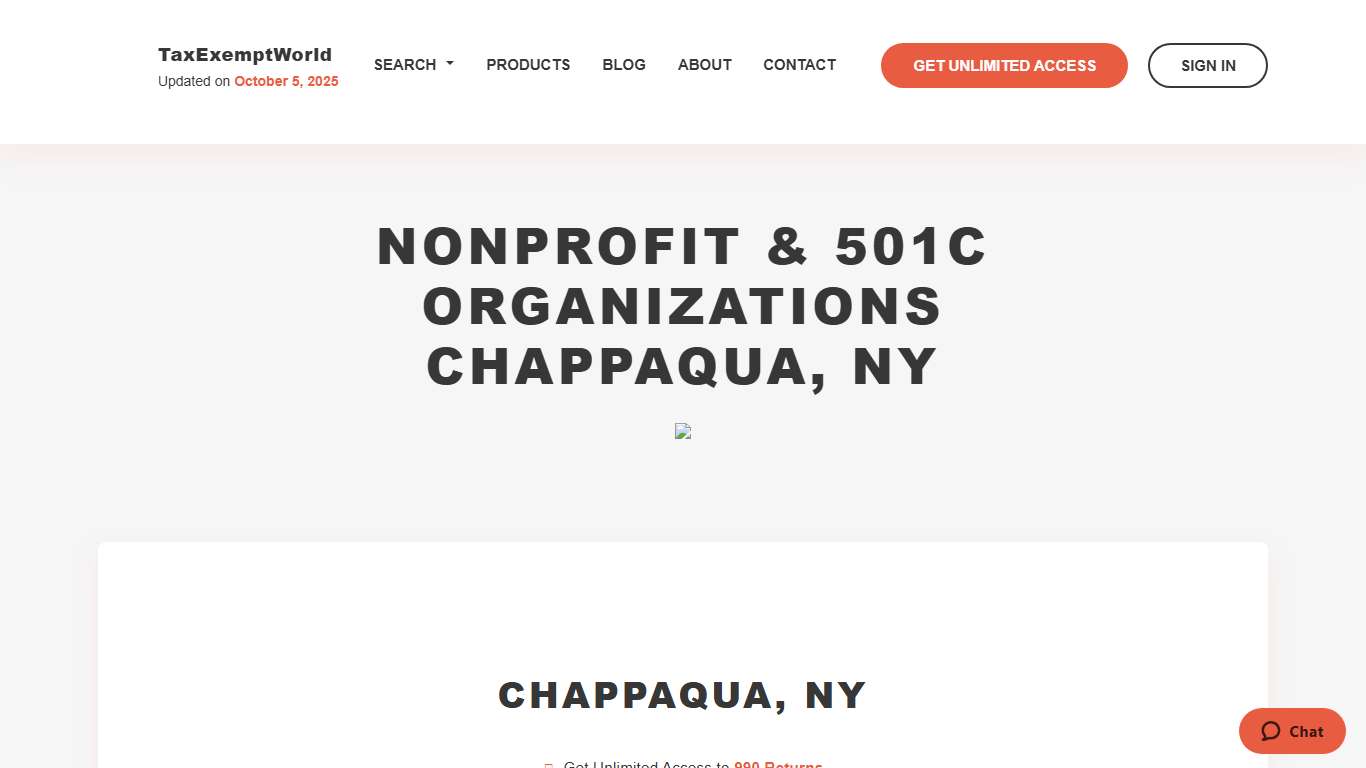 Chappaqua New York Nonprofits and 501C Organizations